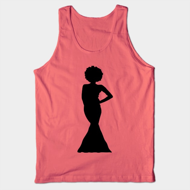 Black Queen Silhouette Tank Top by Heather Roberts Art